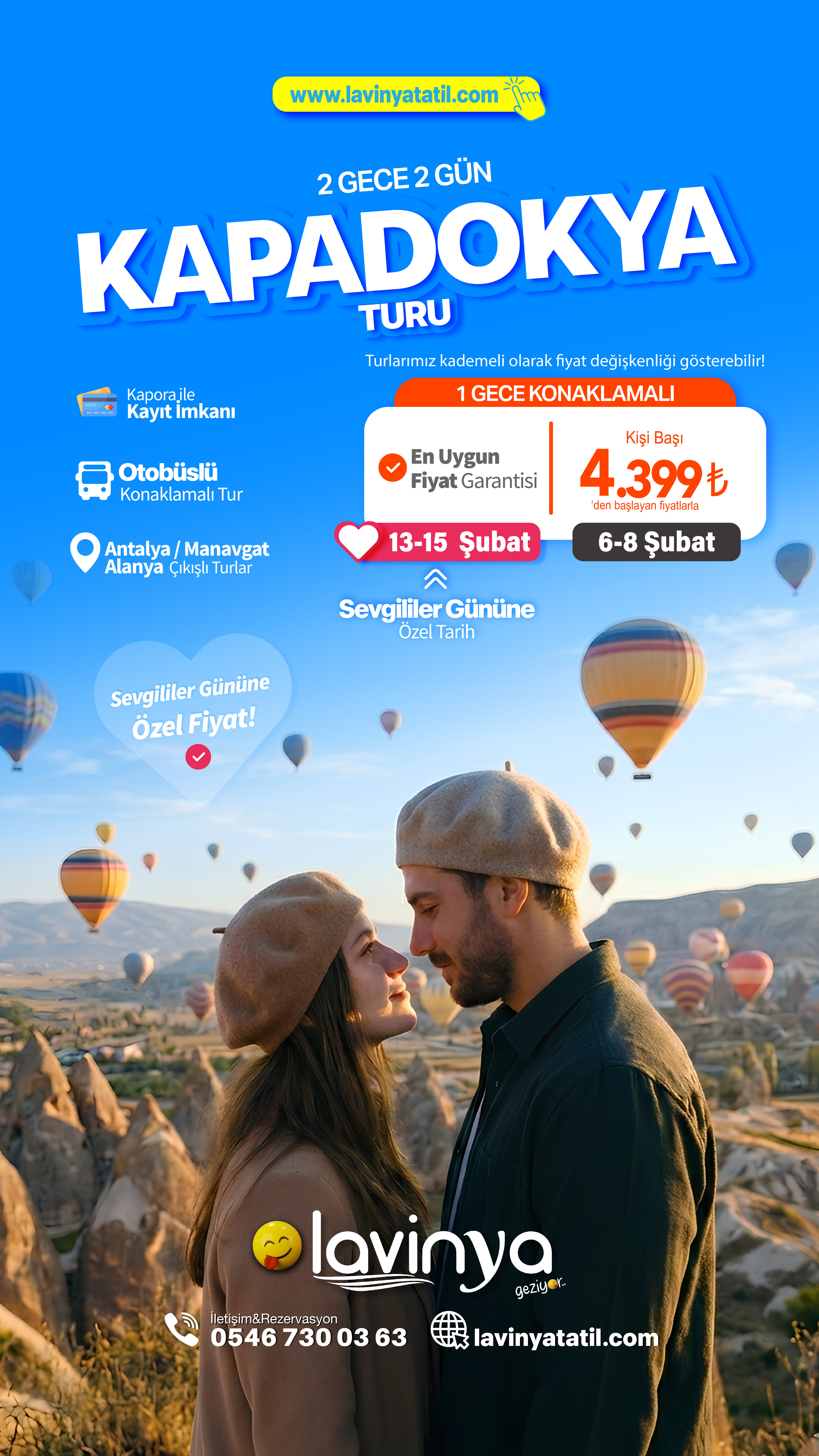 Kapadokya Turu / 1 Gece Konaklamalı