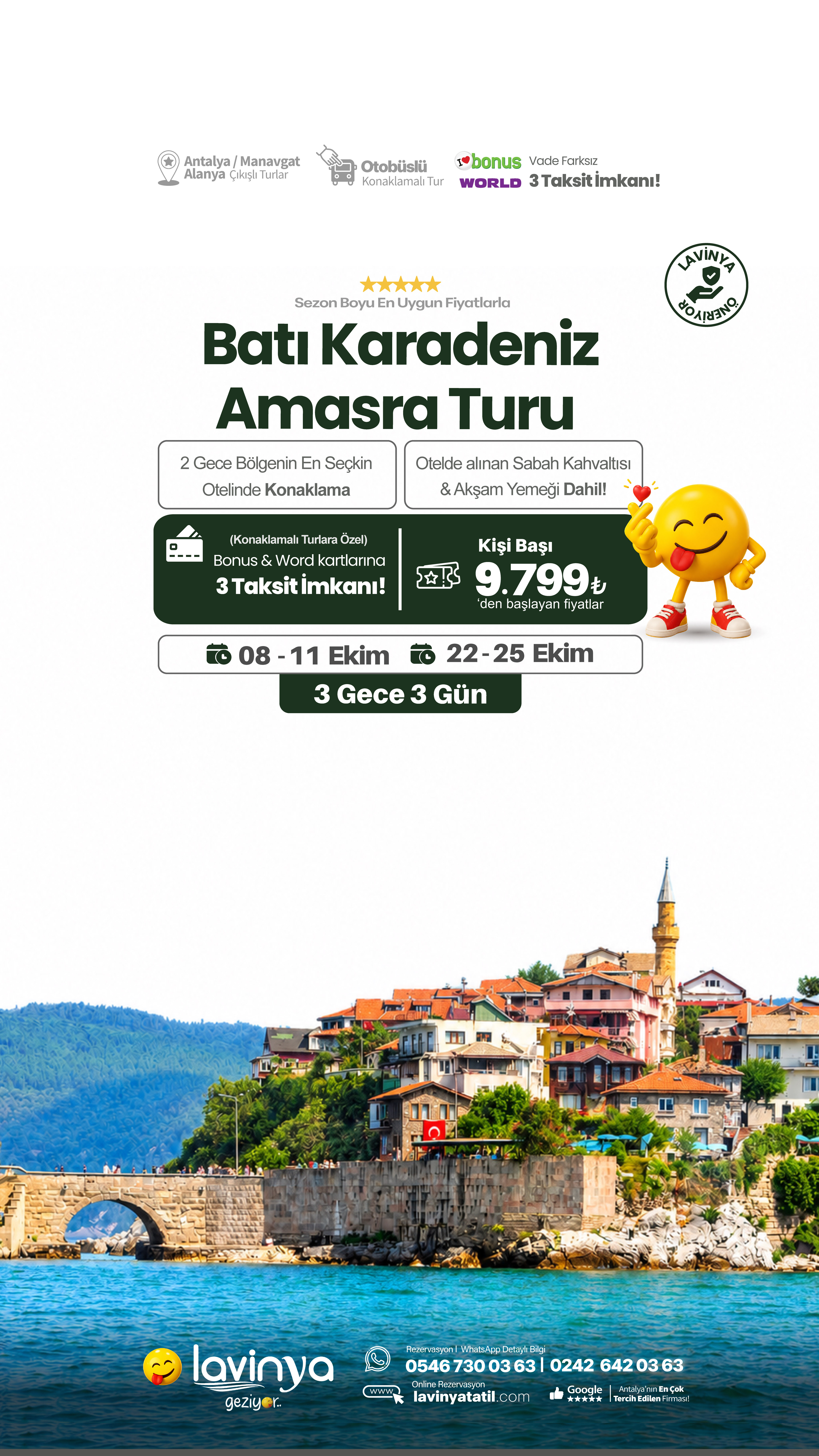 2 Gece Konaklamalı Batı Karadeniz Turu