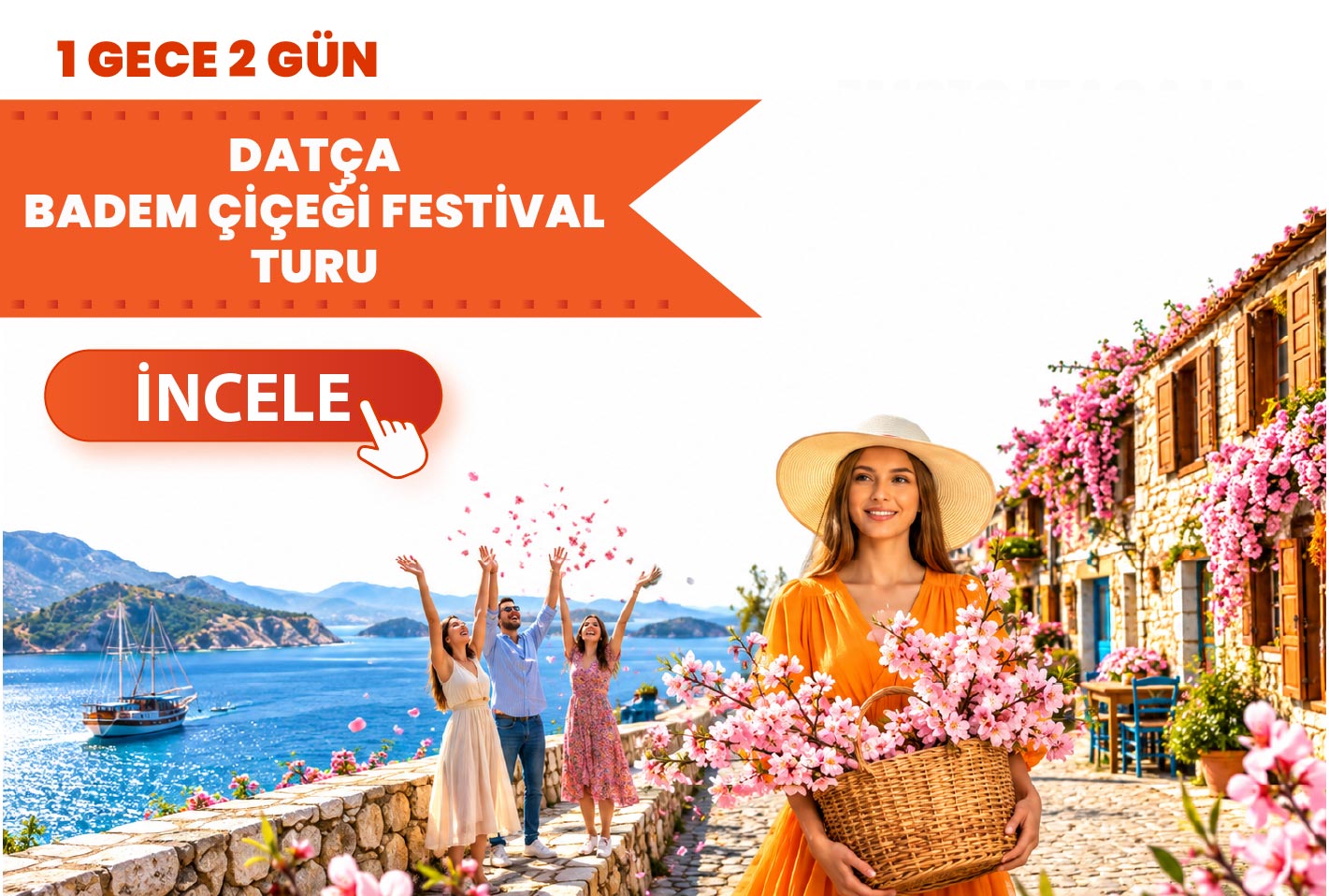 Konaklamalı Datça Badem Çiçeği Festivali